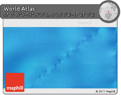 Physical 3D Map of the Area around 56° 48' 24" S, 96° 58' 29" E