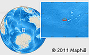 Shaded Relief Location Map of the area around 56° 48' 24" S, 96° 58' 29" E