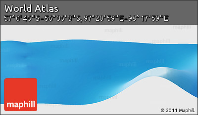 Physical Panoramic Map of the Area around 56° 48' 24" S, 97° 49' 29" E