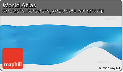 Physical Panoramic Map of the Area around 56° 48' 24" S, 97° 49' 29" E