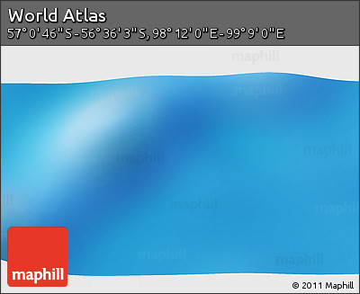 Physical 3D Map of the Area around 56° 48' 24" S, 98° 40' 30" E