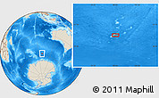 Shaded Relief Location Map of the area around 56° 48' 24" S, 98° 40' 30" E