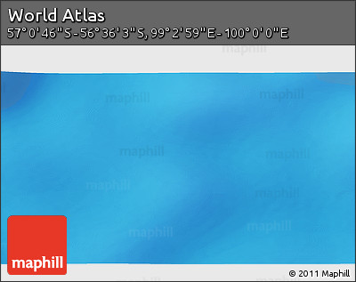Physical 3D Map of the Area around 56° 48' 24" S, 99° 31' 30" E
