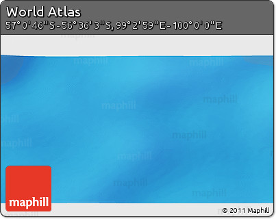 Physical 3D Map of the Area around 56° 48' 24" S, 99° 31' 30" E