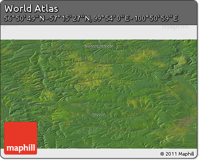 Satellite 3D Map of the Area around 57° 3' 8" N, 100° 22' 30" E