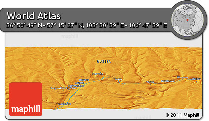 Political Panoramic Map of the Area around 57° 3' 8" N, 106° 19' 29" E