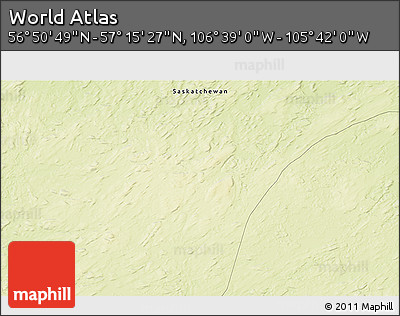 Physical 3D Map of the Area around 57° 3' 8" N, 106° 10' 30" W