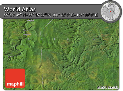 Satellite Map of the Area around 57° 3' 8" N, 107° 10' 30" E