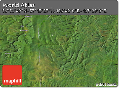 Satellite Map of the Area around 57° 3' 8" N, 107° 10' 30" E