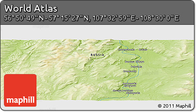Physical Panoramic Map of the Area around 57° 3' 8" N, 108° 1' 30" E