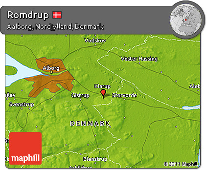 Physical 3D Map of Romdrup