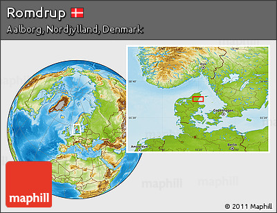 Physical Location Map of Romdrup