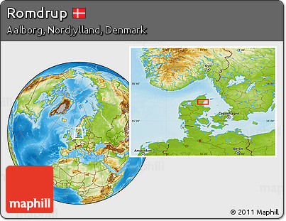 Physical Location Map of Romdrup