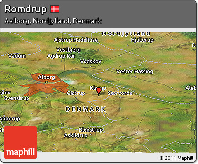 Satellite Panoramic Map of Romdrup