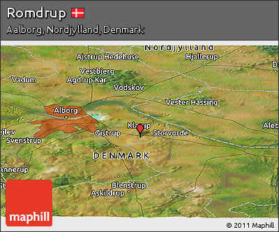 Satellite Panoramic Map of Romdrup