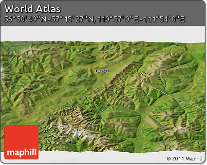 Satellite 3D Map of the Area around 57° 3' 8" N, 111° 25' 30" E