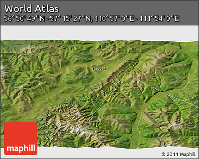Satellite 3D Map of the Area around 57° 3' 8" N, 111° 25' 30" E