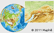 Physical Location Map of the area around 57° 3' 8" N, 112° 16' 30" E