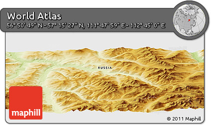 Physical Panoramic Map of the Area around 57° 3' 8" N, 112° 16' 30" E