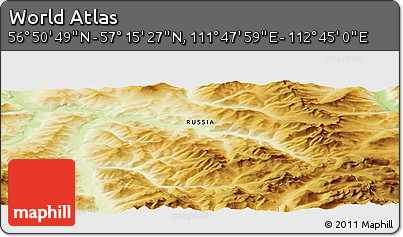 Physical Panoramic Map of the Area around 57° 3' 8" N, 112° 16' 30" E