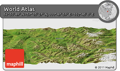 Satellite Panoramic Map of the Area around 57° 3' 8" N, 112° 16' 30" E