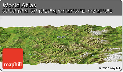 Satellite Panoramic Map of the Area around 57° 3' 8" N, 112° 16' 30" E