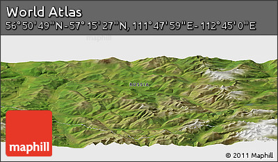 Satellite Panoramic Map of the Area around 57° 3' 8" N, 112° 16' 30" E