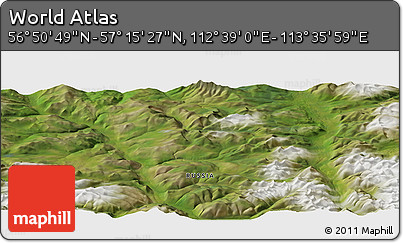 Satellite Panoramic Map of the Area around 57° 3' 8" N, 113° 7' 30" E