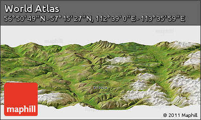 Satellite Panoramic Map of the Area around 57° 3' 8" N, 113° 7' 30" E