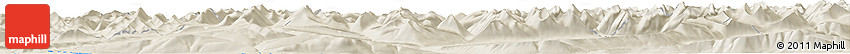 Shaded Relief Horizon Map of the Area around 57° 3' 8" N, 116° 31' 30" E