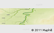 Physical Panoramic Map of the area around 57° 3' 8" N, 117° 13' 29" W
