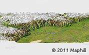 Satellite Panoramic Map of the area around 57° 3' 8" N, 118° 13' 29" E