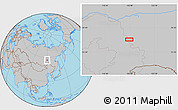 Gray Location Map of the area around 57° 3' 8" N, 119° 55' 30" E
