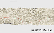 Shaded Relief Panoramic Map of the area around 57° 3' 8" N, 119° 55' 30" E