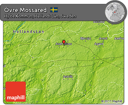 Physical 3D Map of Övre Mossared