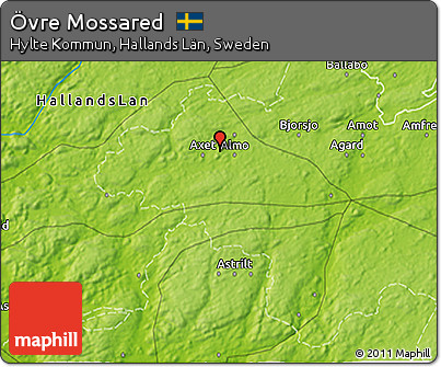 Physical 3D Map of Övre Mossared