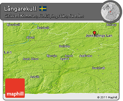 Physical Panoramic Map of Långarekull