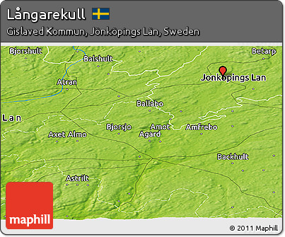 Physical Panoramic Map of Långarekull