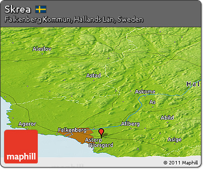 Physical Panoramic Map of Skrea