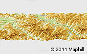 Physical Panoramic Map of the area around 57° 3' 8" N, 131° 49' 29" E