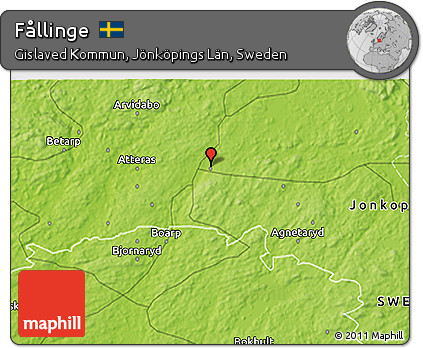 Physical 3D Map of Fållinge