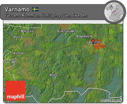 Satellite 3D Map of Värnamo