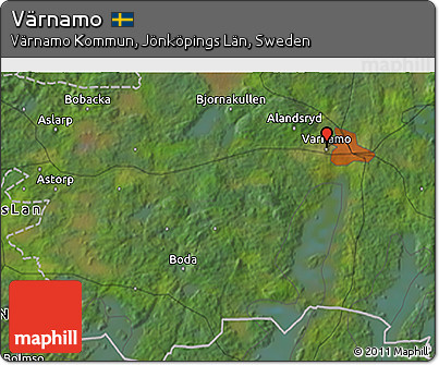 Satellite 3D Map of Värnamo