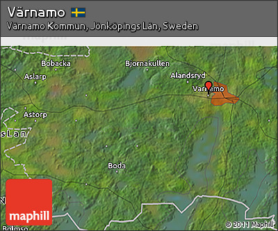 Satellite 3D Map of Värnamo