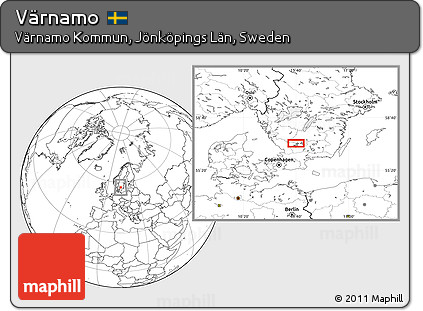 Blank Location Map of Värnamo