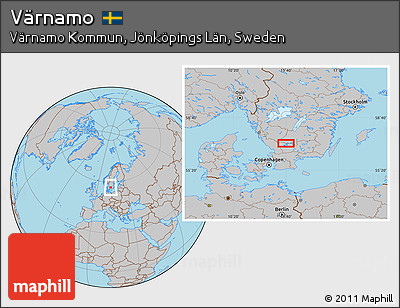 Gray Location Map of Värnamo