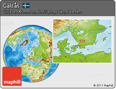 Physical Location Map of Galtås