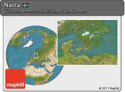 Satellite Location Map of Nästa
