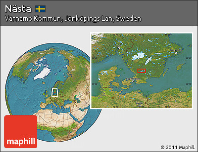 Satellite Location Map of Nästa