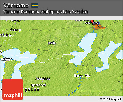 Physical Panoramic Map of Värnamo